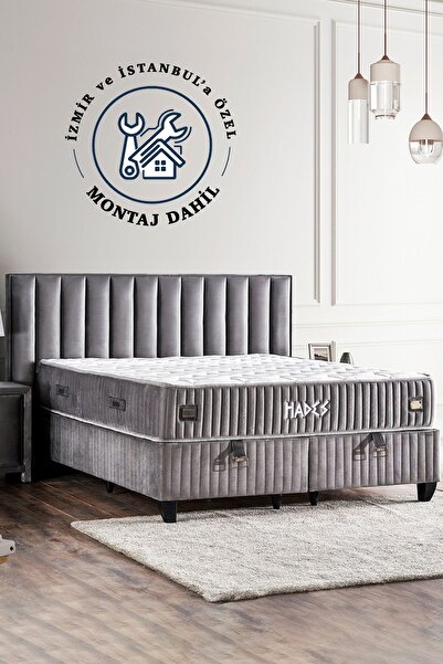 Niron Hades Yatak Seti Çift Kişilik Lüks Orta Sert Paket Yaylı Yatak, Üst Sın...