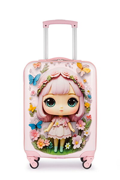 Bilik Deri Ultra Light Pembe Çocuk Valiz BLK06 08