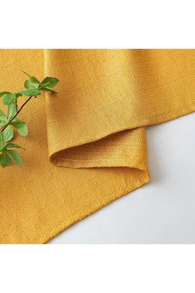 MIULEE Set of 2 voile curtains Pure linen curtains with eyelets Translucent, 140 x160cm gold