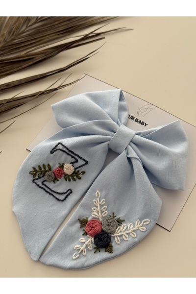 SOFT Kişiye özel harfli fiyonk toka mavi