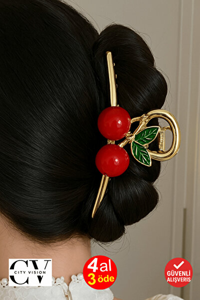 cityvision Agrafă de păr din metal Cherry 11 cm – Elegantă și durabilă