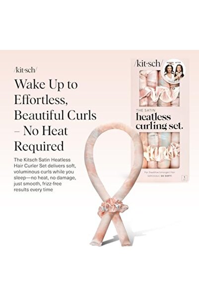 Kitsch Satin Heatless Curling Set - Hair Rollers for Heatless Curls | Heatless Curling Rod Headband