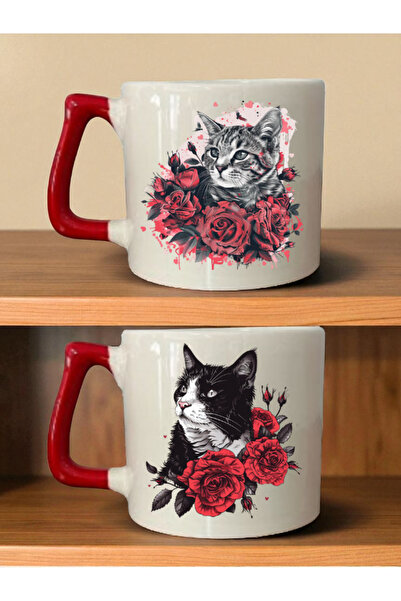 lili hediyelik كوب قهوة مع قطة - هدية عيد الأم، هدايا أعياد الميلاد