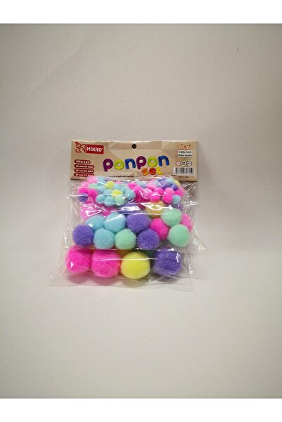 Mikro Pastel Renkli Ponpon Küçük, Orta, Büyük Boy İlkokul El İşi Malzemesi