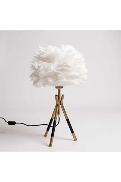 PELLE DESİGN Kuş Tüylü Abajur, Gerçek Tüylü Abajur