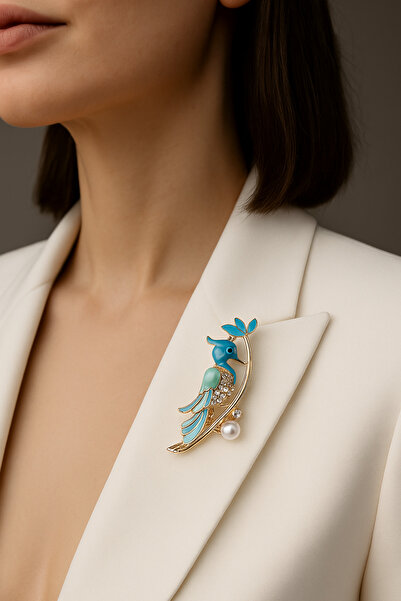 MRK Kadın Kuş Ağaçkakan Broş