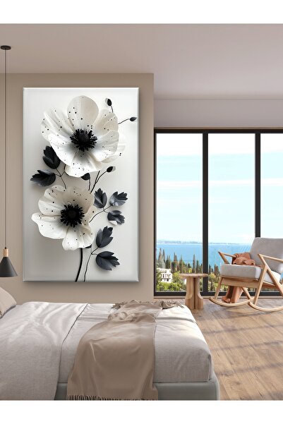 ESLEM ÇİÇEK BASKILI KANVAS DUVAR TABLO