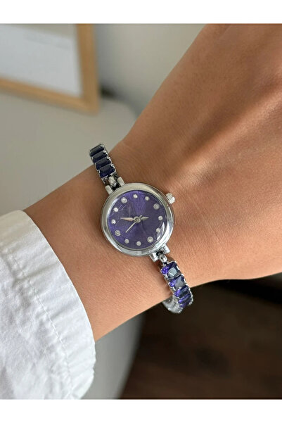 RoseandRoses Refea Baget Waterway Cord Women's Wristwatch Silver Purple