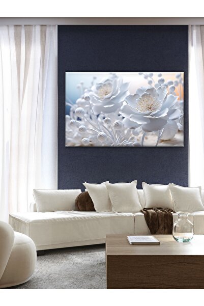 ESLEM ÇİÇEK BASKILI MODERN KANVAS DUVAR TABLO