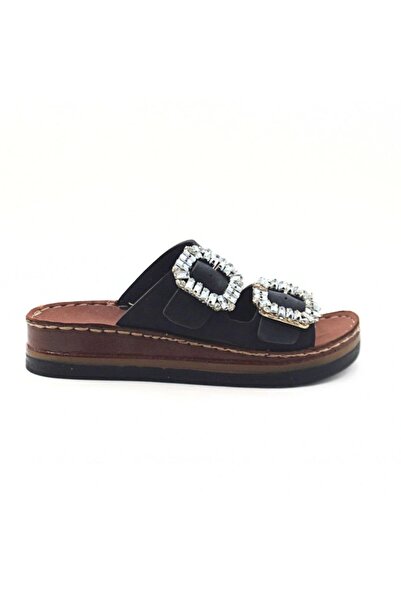 Polero Stylish Stone Detailed Orthopedic Slippers with Double Buckle