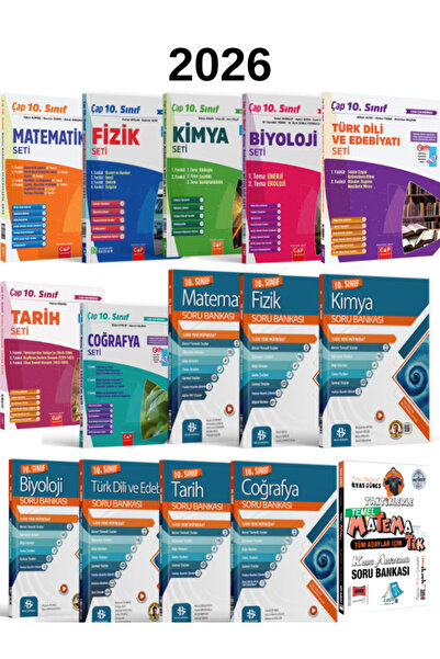 Çap Yayınları Çap Plus 10. Sınıf Tüm Dersler Fasikül Konu Anlatımlı Seti ve Bilgi Sarmal Soru Bankası (17 Kitap)