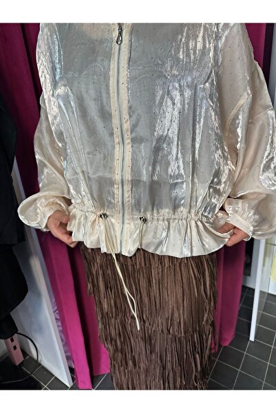 İthal TAŞ RENGİ PULLU ÇEKET