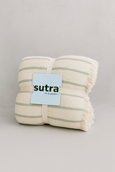 sutra 100% Cotton 8 Layers Muslin Fabric Single Quilt Bedspread - 190X260 cm