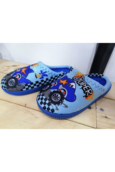 GEZER YENİ SEZON KIŞLIK ARABA DESENLİ İÇİ PAMUKLU ERKEK ÇOCUK EV TERLİĞİ