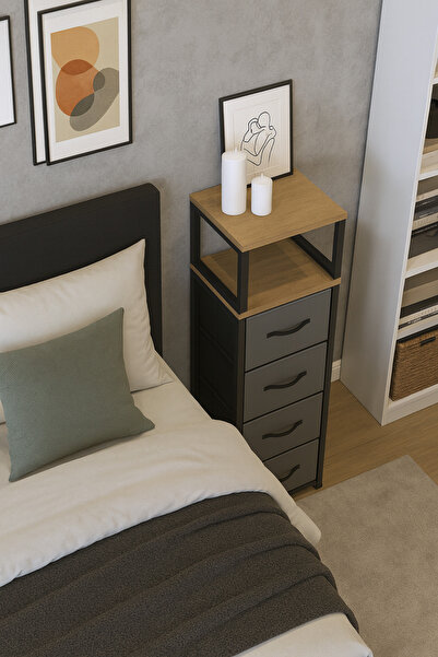 moniev 2 Raflı 4 Çekmeceli Şifonyer Deri Çekmeceli Şifonyer Yatak Odası Organizer Çok Amaçlı Düzenleyici