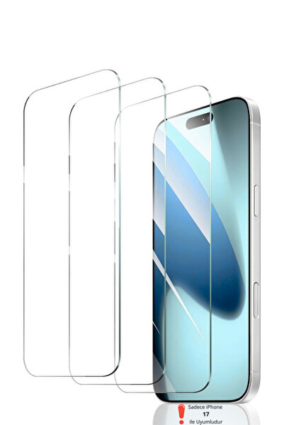 Evax 3 Adet iPhone 17 Uyumlu HD+ 0,26MM 9H Temperli Cam Ekran Koruyucu