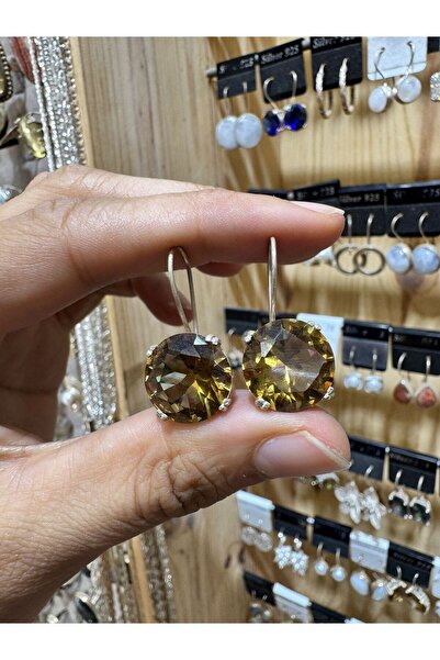 hayaltasari Sentetik Zultanit Taşlı Tasarımlı Gümüş Küpe 925 Ayar