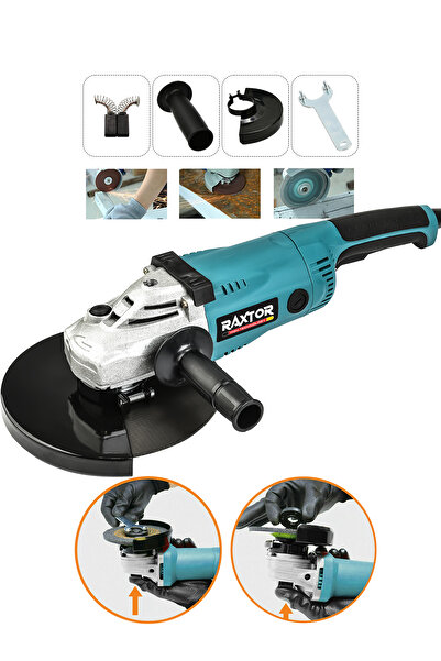 RAXTOR 2200 Watt Metal Şanzıman 230MM Büyük Spiral Taşlama ve Metal Kesme Makinesi