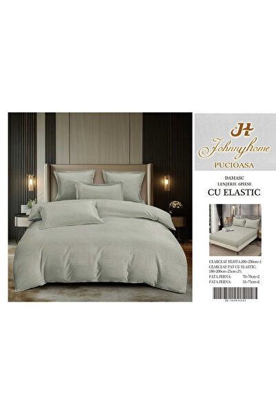 FIONNA.RO Satin Damask Underwear With Elastic 6 Pieces - Pearl Grey