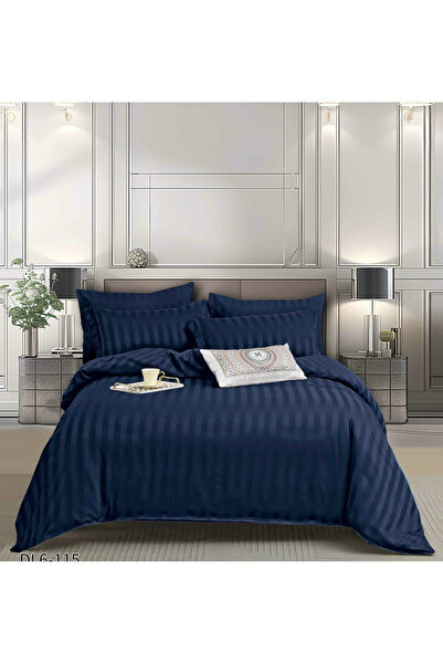 FIONNA.RO Satin Damask Underwear With Elastic 6 Pieces - Navy Blue