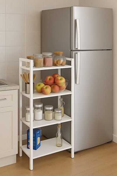 WANDOO 4 Katlı Metal Çerçeveli BEYAZ Raf – Mutfak & Banyo Düzenleyici Çok Ama...