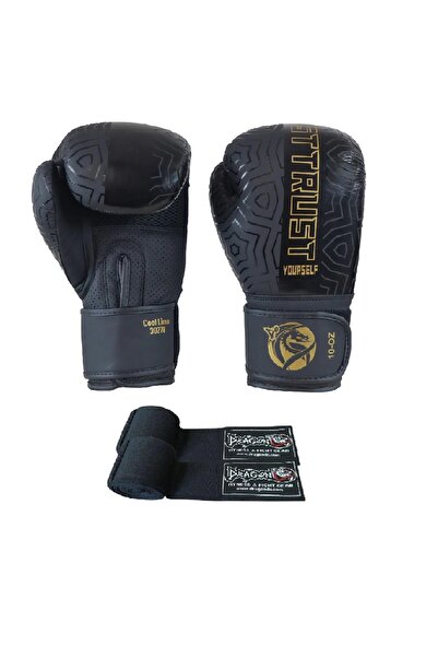 Dragondo Cool Lime Hakiki Deri Kick Boks Eldiveni Boks Eldiveni Muay Thai Eldiveni Bandajlı 2li Set