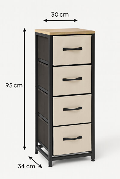 moniev 4 Çekmeceli Şifonyer Yatak Odası Düzenleyici Çocuk 0dası Organizer Deri Çekmeceli Oyuncak Dolabı