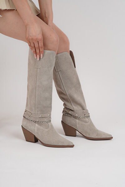 Bej Ayakkabı WEST %100 DERİ ÇİZME