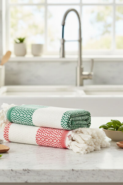 ROVAOS طقم مناشف يد ناتورا بيشكير مكون من قطعتين - 100% قطن بيشكير 40×90 سم م...