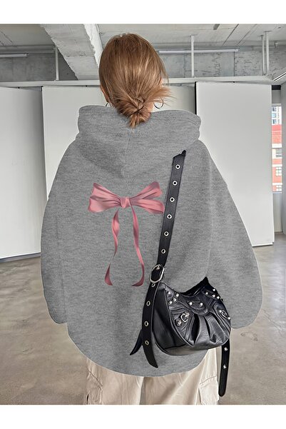 MOONBULL Γυναικείο φούτερ με κουκούλα και τσέπες καγκουρό, με στάμπα στην πλά...