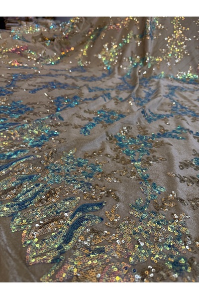 OsmanKumaşDantel Sequin Embroidered Velvet