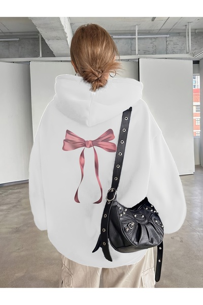 MOONBULL Γυναικείο φούτερ με κουκούλα και τσέπες καγκουρό, με στάμπα στην πλά...