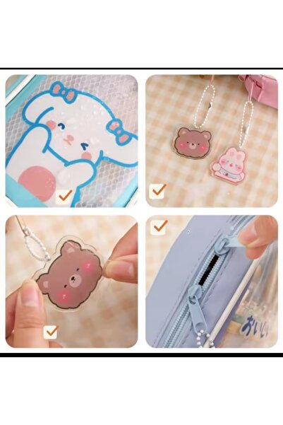 Meyra Accessories Sanrio Kawaii Transparent Cover Large Capacity Canvas Special Pencil Case Wallet Preschool Gift