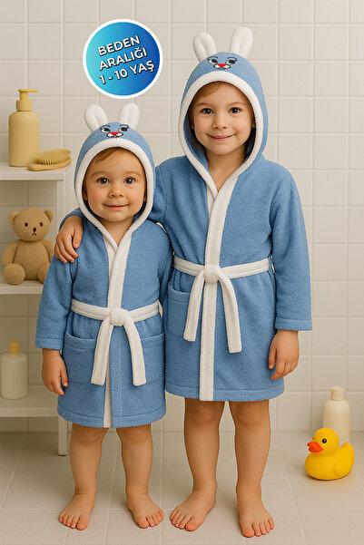 Baby Cais Collection رداء حمام للأطفال مصنوع من القطن بنسبة 100%، قماش مطرز ي...