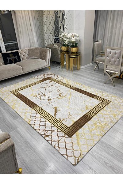 ALLGELSİN Large Size Carpet Cover 9m² Size 250X350Cm or 12m² 300X400Cm Washable Carpet Cover Striped Cover