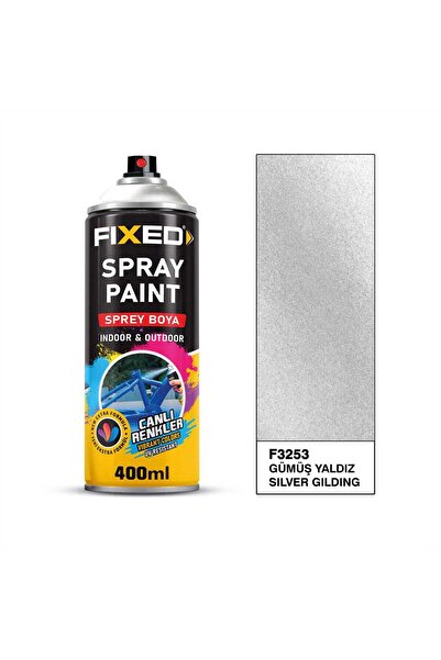 FIXED F3253 AKRİLİK SPREY BOYA GÜMÜŞ YALDIZ EFEKT 400 ML 1.KALİTE