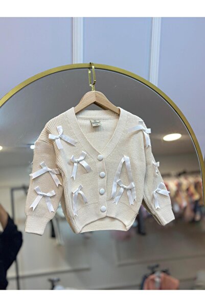 ArdenKids 2-8 Yaş Ekru Fiyonk Detay Hırka