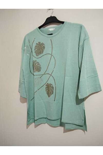 anne moda ankara Πλεκτά 1ης ποιότητας, λαμπερά, μανίκια τριών τετάρτων, άνετη εφαρμογή, βαμβακερό πουλόβερ