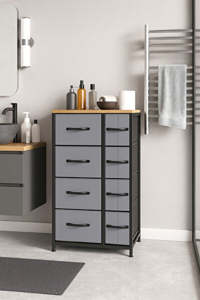 moniev 8 Çekmeceli Banyo Düzenleyici Deri Çekmeceli Banyo Organizer Wc Düzenleyici Banyo Rafı