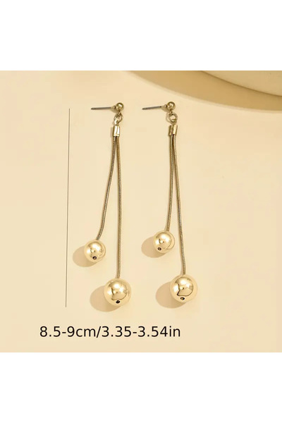 SEVAS GOLD Altın Renk Kadın Çift Toplu Küpe