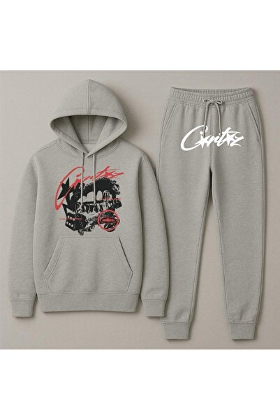 Elvino Σετ αθλητικής φόρμας με κουκούλα Crtz με στάμπα Oversize Γυναικεία/Ανδ...