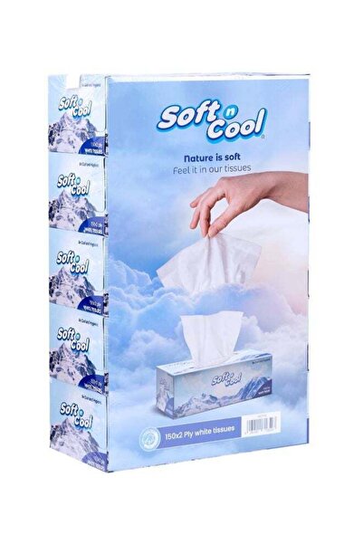 Soft N Cool 2 Ply Facial Tissue 150 Pulls 5 Box