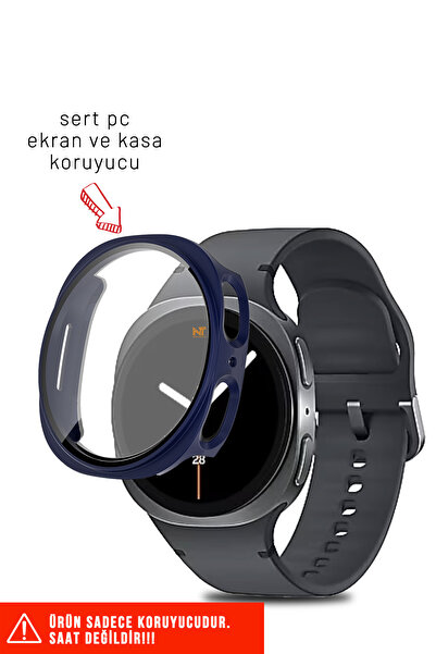 Nezih Case Samsung Galaxy Watch 8 44mm Uyumlu Sert PC Kasa ve Ekran Koruyucu
