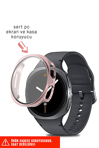 Nezih Case Samsung Galaxy Watch 8 44mm Uyumlu Sert PC Kasa ve Ekran Koruyucu