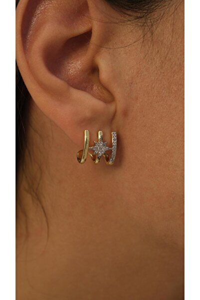 Jerie Gold North Star Multi-View Earrings