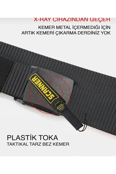 KUBİLAY ASKERİ MALZEME Palaska-Kemer Black Plastic Buckle Non-Slip