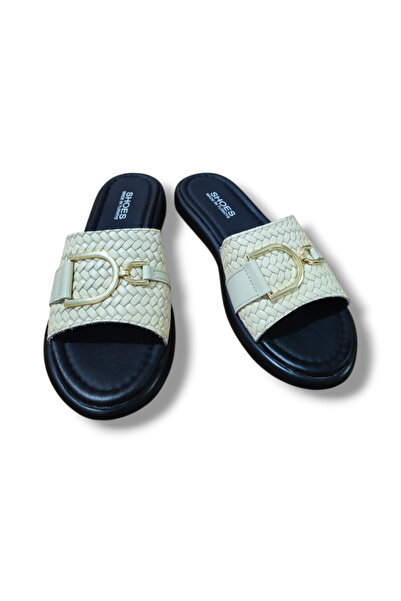 BARONES SHOES شبشب نسائي من الجلد الطبيعي بحزام واحد ومشبك