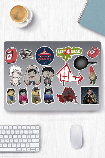 Hediyeni Al مجموعة ملصقات Left 4 Dead |   ملصق للكمبيوتر المحمول والدفتر والت...
