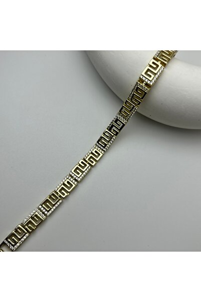 XUPING JEWELRY Labirent Model Zirkon Taşlı 14K Altın Kaplama Bileklik