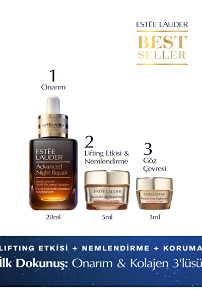 Estee Lauder Advanced Night Repair Onarım & Kolajen Set Serum 20 ml Supreme Krem 5 ml Göz Kremi 3 ml